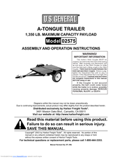 U.S. General 2575 Assembly And Operation Instructions Manual