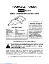 CHICAGO 42709 Set Up And Operating Instructions Manual