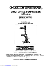 Central Hydraulics 45860 Operating Information Manual