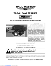 HAUL MASTER 66771 Set Up, Operating, And Servicing Instructions