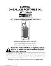 U.S. General 66786 Set Up And Operating Instructions Manual