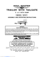 HAUL MASTER 93747 Assembly And Operating Instructions Manual