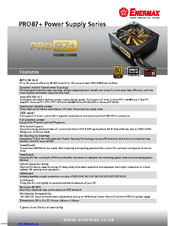 ENERMAX PRO87 PLUS Datasheet