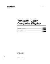 Sony CPD-G520P Operating Instructions Manual