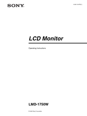 Sony LMD1750W Operating Instructions Manual