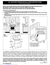 Frigidaire CGEF3032MF Installation Instructions Manual