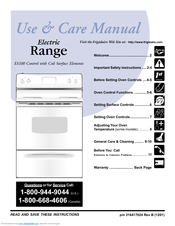 Frigidaire FEF326FQ - Electric Coil Range Use & Care Manual
