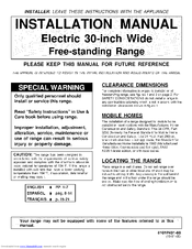 Maytag MER5750BAQ - Electric Range Installation Manual