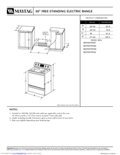 Maytag MER5875RAN Dimensions