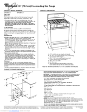 Whirlpool GFG461LV Dimensions And Installation Information