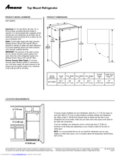 Amana A8TCNWFA Product Dimensions