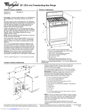 Whirlpool WFG381LV Dimensions And Installation Information