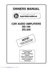 DLS DS 100 Owner's Manual
