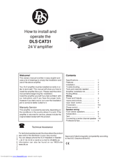 DLS CAT31 How To Install And Operate
