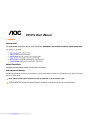 AOC 2216VA User Manual