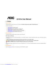 AOC 2216Vw User Manual
