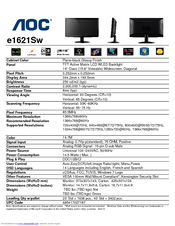AOC E1621SW - Brochure