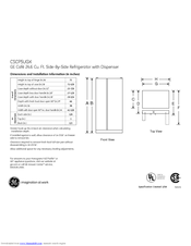 GE CSCP5UGXSS - 24.6 Cu Ft. Refrigerator Dimensions And Installation Information
