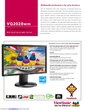 ViewSonic VG2028wm Specifications