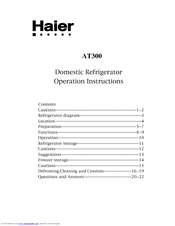 Haier AT300 Operation Instructions Manual