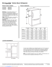 KitchenAid KBRS22EV Product Dimensions