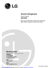 LG GR-K192AF User Manual