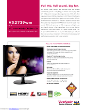ViewSonic VX2739wm Datasheet