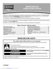 Maytag MBF1958WE - 19.0 cu. Ft. Bottom Freezer Refrigerator User Instructions