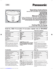 Panasonic SR2363Z - RICE COOKER LID 20CUP Operating Instructions Manual
