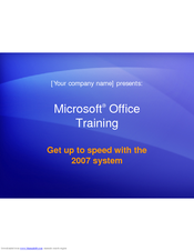 Microsoft Office 2007 Training Manual