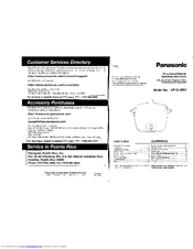 Panasonic SR-G18BG Operating Instructions Manual