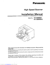 Panasonic KV-SS855DU Installation Manual