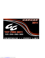 GAS GAS TXT PRO 2011 280 Parts List