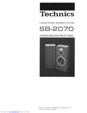 Technics SB-2070 Operating Instructions