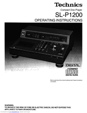 Bedienungsanleitung/User manual TECHNICS SL-P1200 