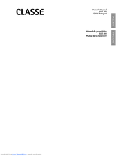 CLASSE AUDIO CDT-300 - V2.0 Owner's Manual