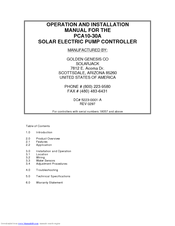 SOLARJACK PCA10-30A - REV 0297 Manual