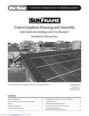 UNIRAC SUNFRAME - INSTALLATION 802 Installation Manual