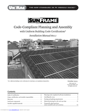 UNIRAC SUNFRAME - INSTALLATION 80I.I Installation Manual