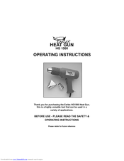 Earlex HEAT GUN HG 1500 Operating Instructions Manual
