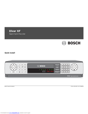 Bosch Divar XF Quick Installation Manual