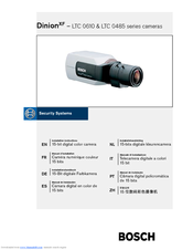 Bosch Dinion XF LTC 0610 series Installation Instructions Manual