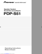 Pioneer PDP-S51 Operating Instructions Manual