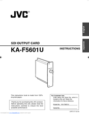 JVC KY-F560U - 3-ccd Color Camera Instructions Manual