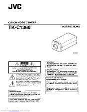 JVC TK-C1360BU - Ccd Color Camera Instructions Manual
