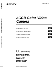 Sony ExwaveHAD DXC-C33 Instructions For Use Manual