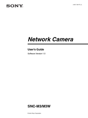 Sony SNC-M3 - Pan/Tilt IP Network Camera User Manual