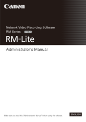 Canon RM-Lite 1.0 Administrator's Manual