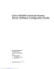 Cisco AS5300 - Universal Access Server Software Configuration Manual