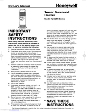 Honeywell HZ-3200 1500W Owner's Manual